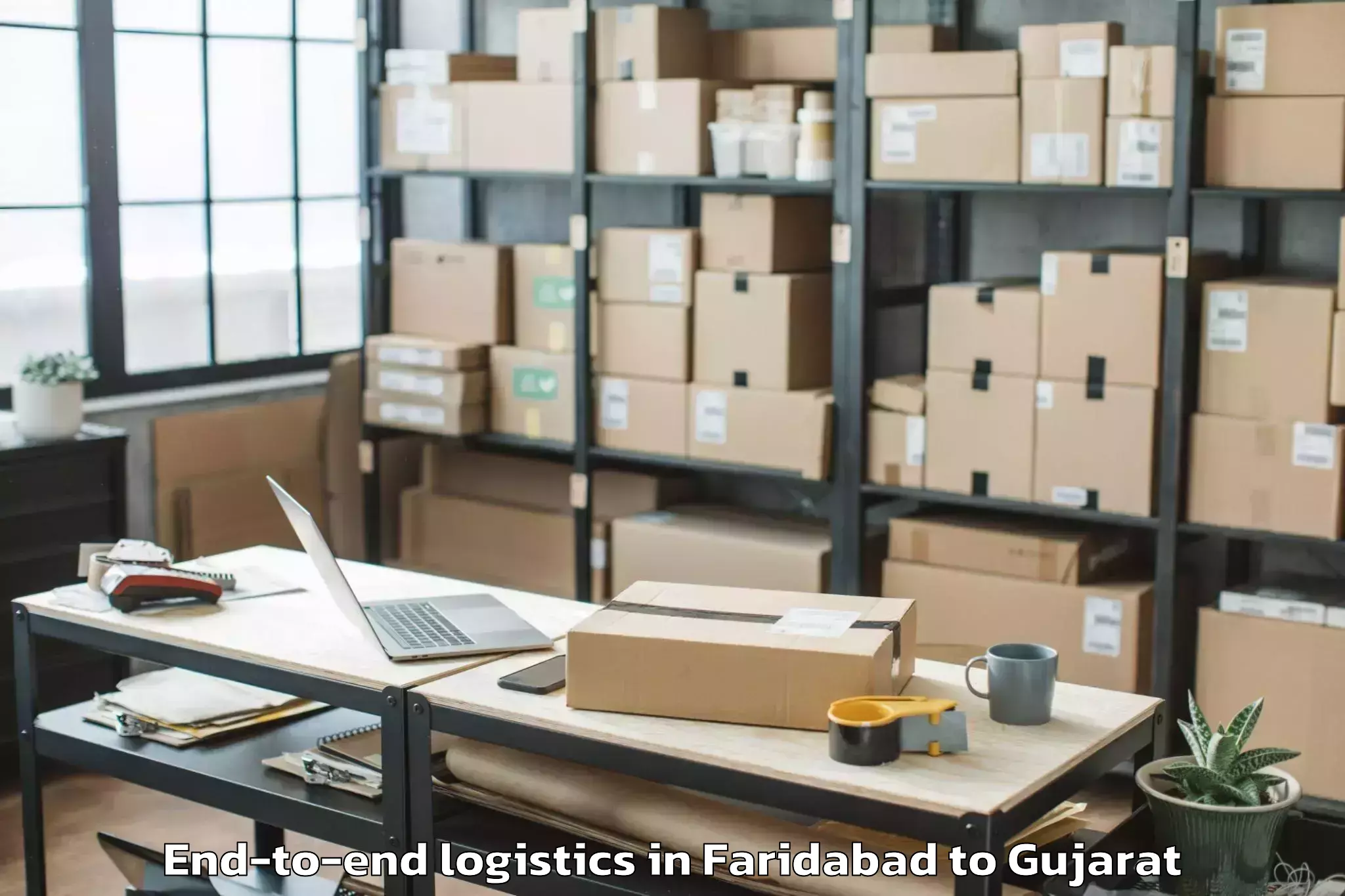 Top Faridabad to Khambhaliya End To End Logistics Available